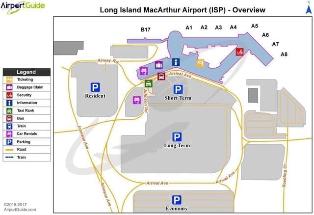 ロングアイランド空港ターミナルマップ