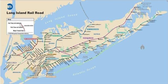 ロングアイランドの地下鉄駅マップ