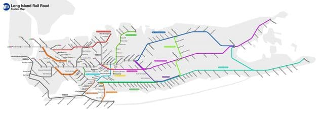 ロングアイランドの鉄道駅マップ