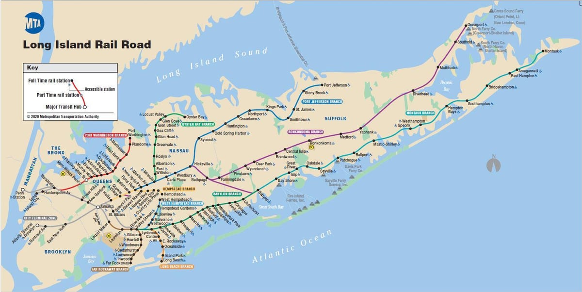 ロングアイランドの地下鉄駅マップ