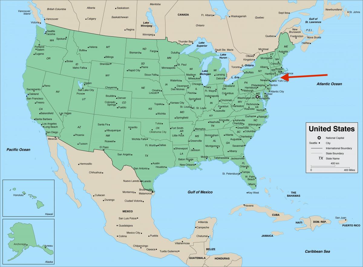 ニューヨーク州ロングアイランド - アメリカ地図